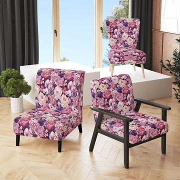 Springtime Purple Blossoms Botanical Pattern - Cottage Arm Chair